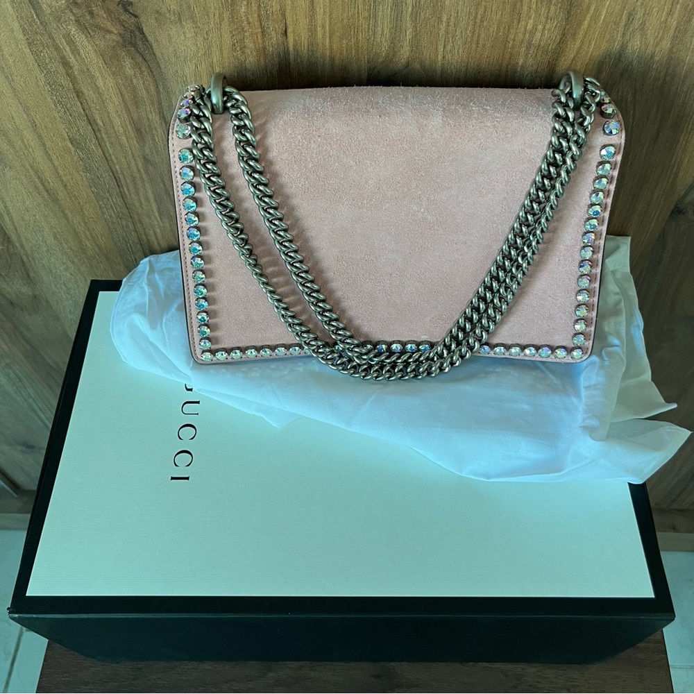 Gucci Dionysus NEW With BOX Small Crystal Light Pink Peony Suede Bag 2018 - Picture 3 of 16